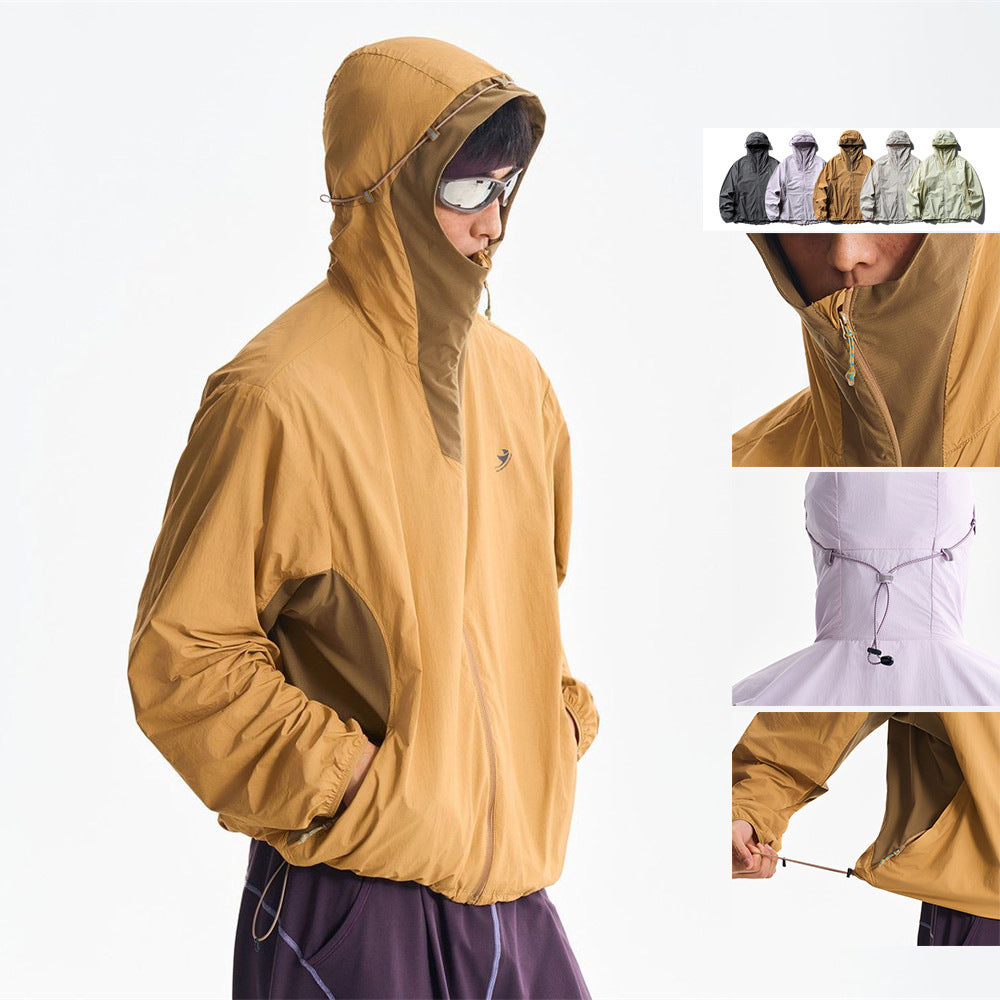 Lightweight hooded sunscreen jacket