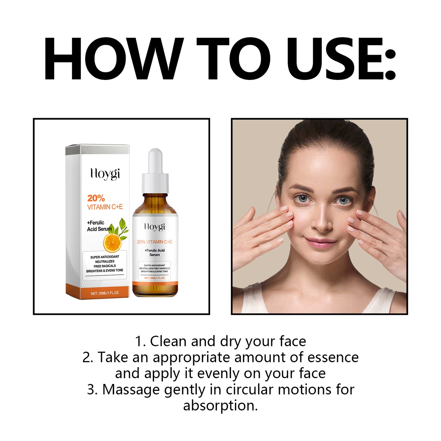 Vitamin C E Ferulic Acid Serum, Brightening and moisturizing Facial skin Essence